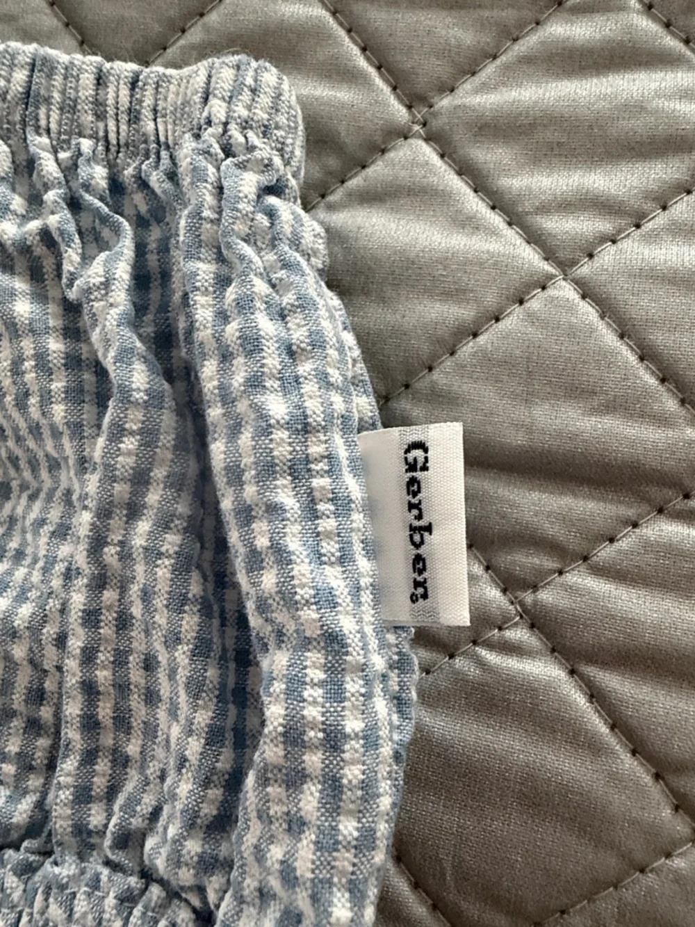 Gerber Light Blue Gingham Baby Diaper Covers - Set of 2 (3-6 and 6 months) - Picture 2 of 3